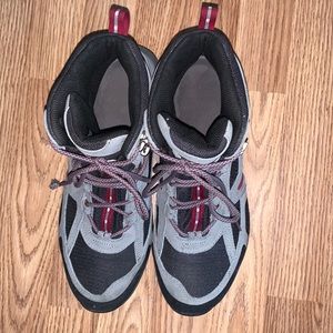 LLBean Men’s 11 Medium Red/Gray leather laced up boots.